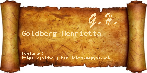 Goldberg Henrietta névjegykártya